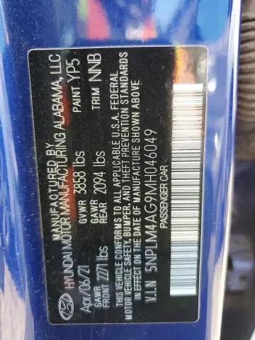 2021 HYUNDAI ELANTRA SEL  