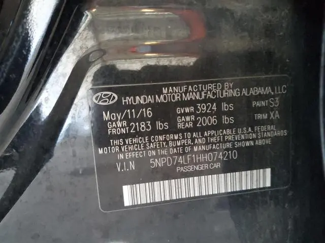 2017 HYUNDAI ELANTRA SE  