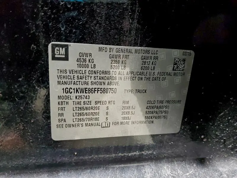 2015 CHEVROLET SILVERADO K2500 HEAVY DUTY LTZ  