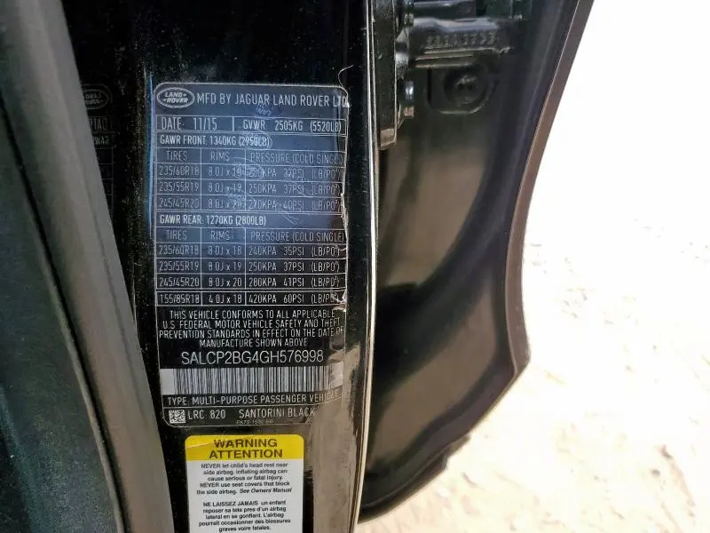 2016 LAND ROVER DISCOVERY SPORT SE  