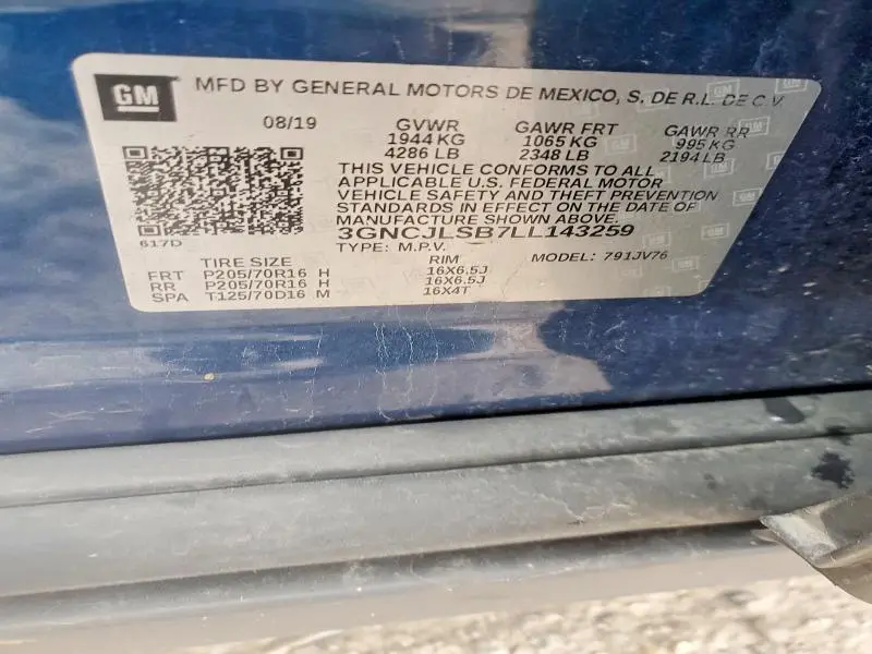 2020 CHEVROLET TRAX 1LT  