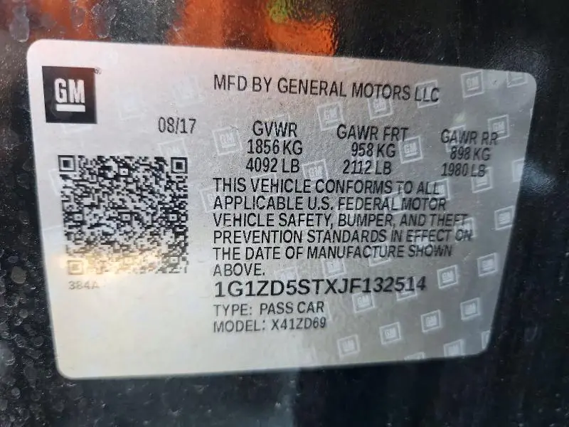 2018 CHEVROLET MALIBU LT  