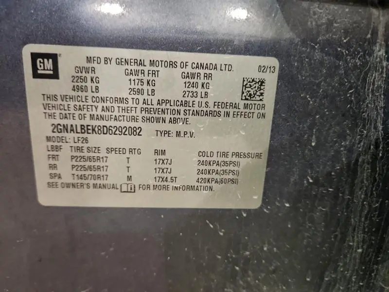 2013 CHEVROLET EQUINOX LS  