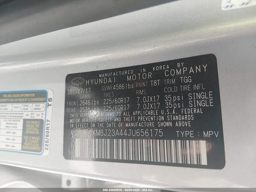 2018 HYUNDAI TUCSON SE