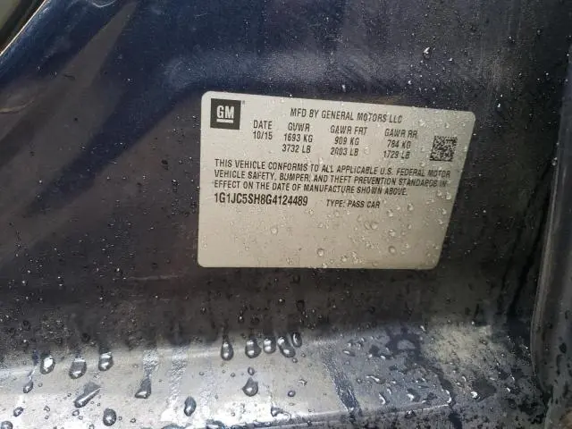 2016 CHEVROLET SONIC LT  