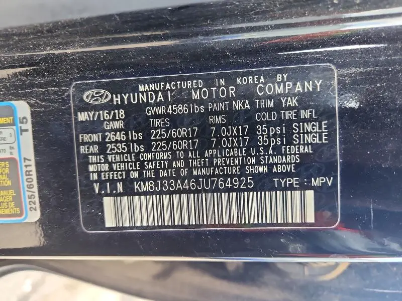 2018 HYUNDAI TUCSON SEL PLUS  
