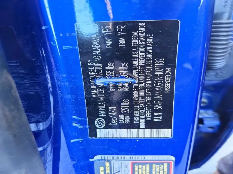 2022 HYUNDAI ELANTRA SEL  