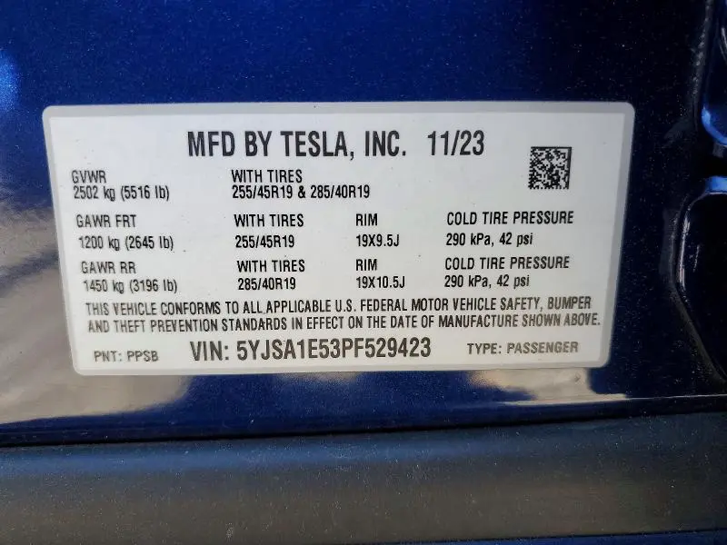 2023 TESLA MODEL S   