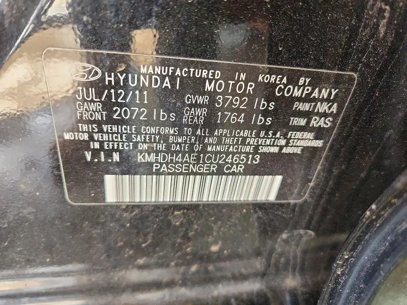 2012 HYUNDAI ELANTRA GLS  