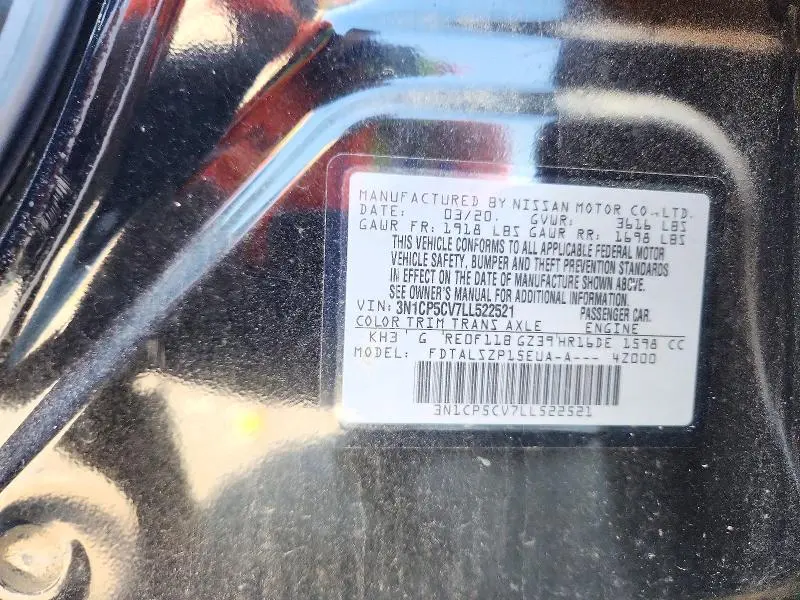 2020 NISSAN KICKS SV  