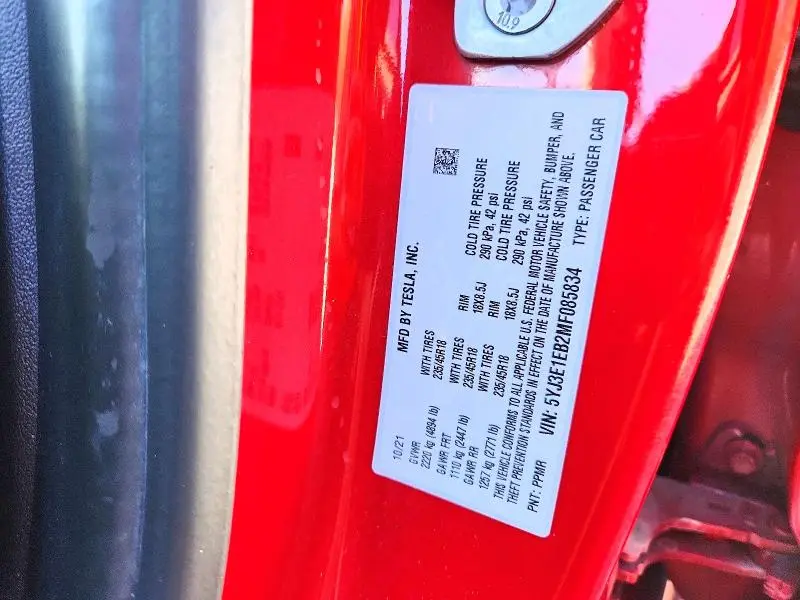 2021 TESLA MODEL 3   