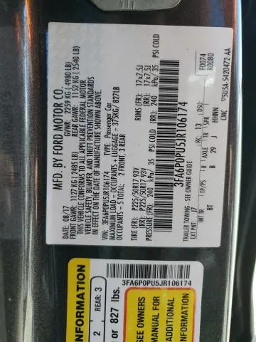2018 FORD FUSION SE PHEV  
