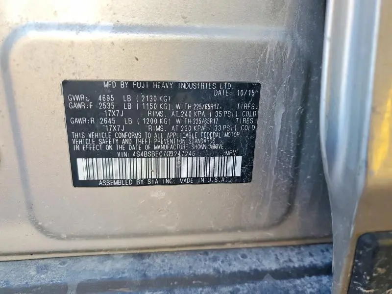 2016 SUBARU OUTBACK 2.5I PREMIUM  