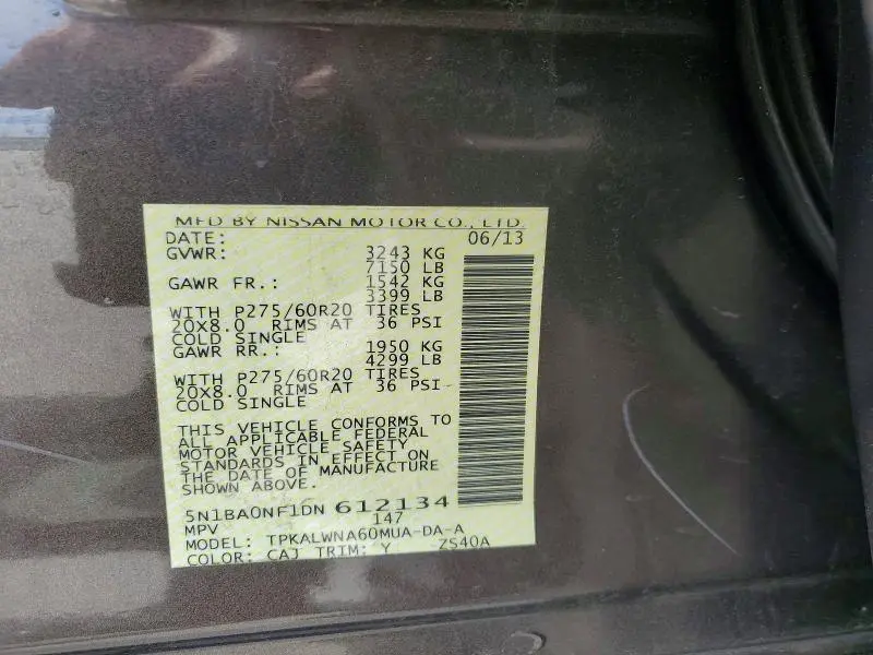 2013 NISSAN ARMADA PLATINUM  