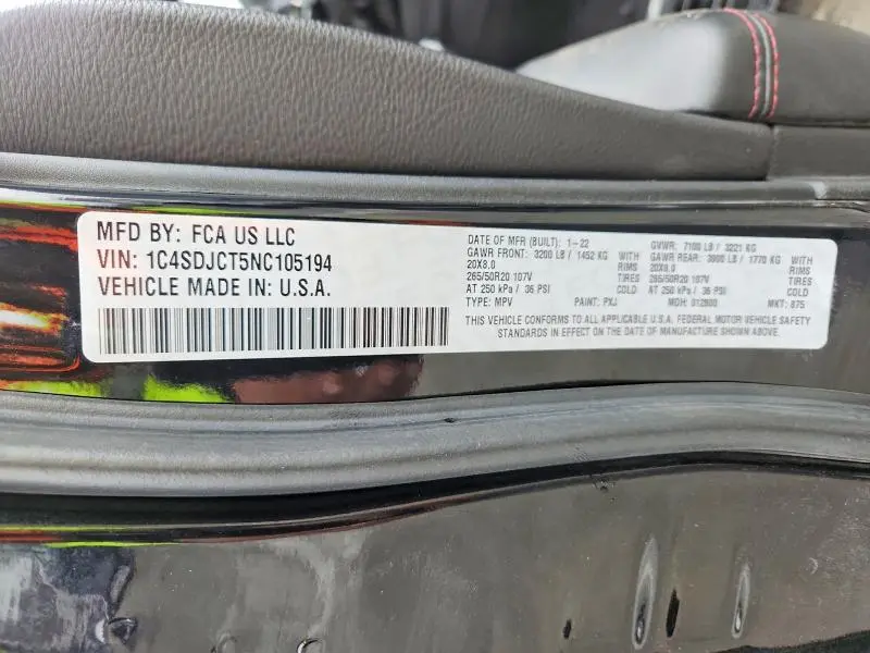 2022 DODGE DURANGO R  