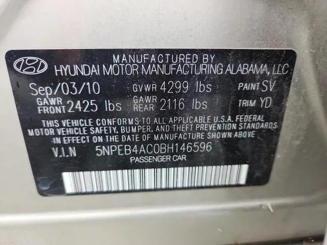 2011 HYUNDAI SONATA GLS  