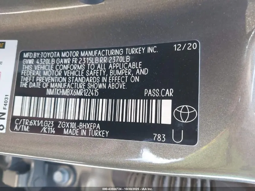 2021 TOYOTA C-HR LIMITED