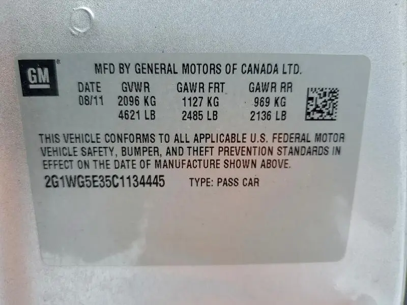 2012 CHEVROLET IMPALA LT  