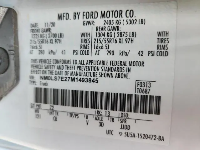 2021 FORD TRANSIT CONNECT XL  