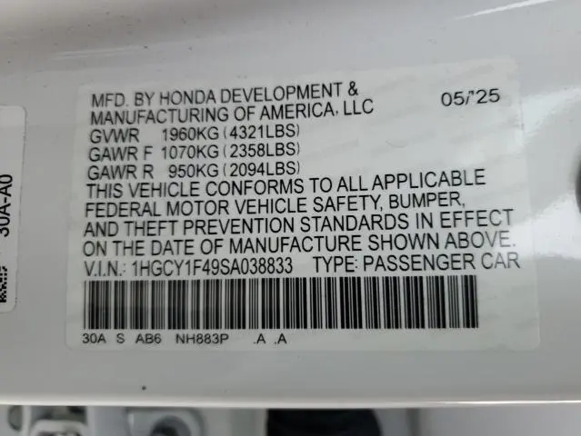 2025 HONDA ACCORD SE