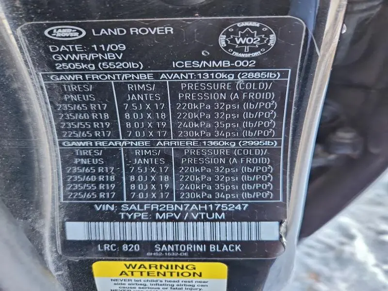 2010 LAND ROVER LR2 HSE  