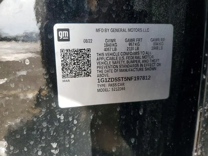 2022 CHEVROLET MALIBU LT  