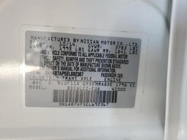 2014 NISSAN SENTRA S