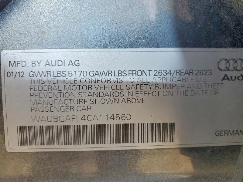 2012 AUDI S4 PREMIUM PLUS  