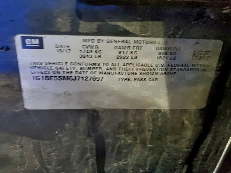 2018 CHEVROLET CRUZE LT  