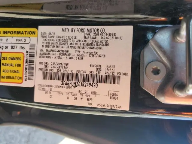 2018 FORD FUSION SE  