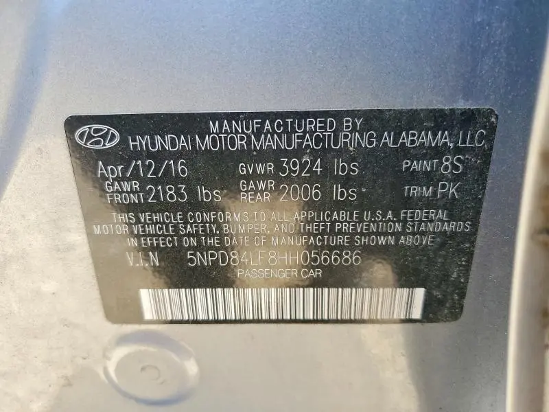 2017 HYUNDAI ELANTRA SE  