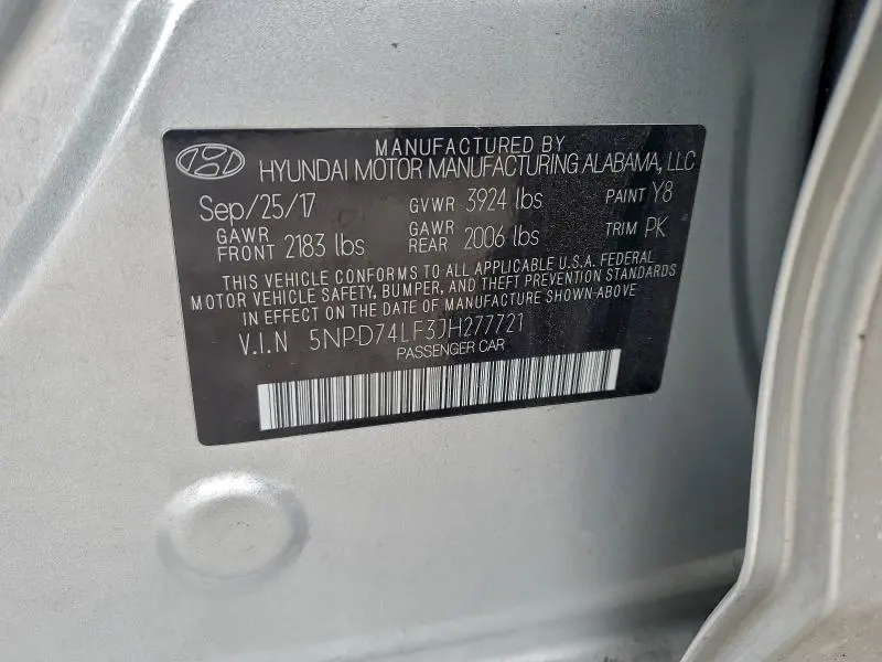 2018 HYUNDAI ELANTRA SE  