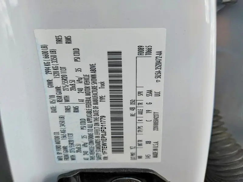 2018 FORD F150 SUPERCREW  