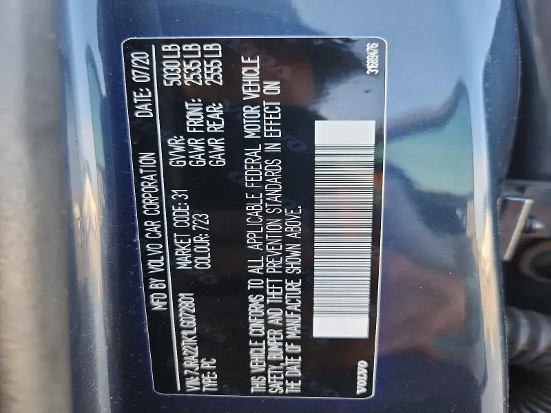 2020 VOLVO S60 T6 MOMENTUM  