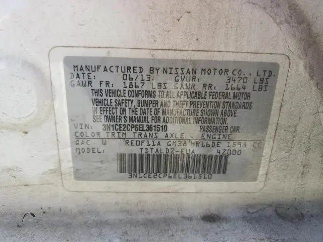 2014 NISSAN VERSA NOTE S  