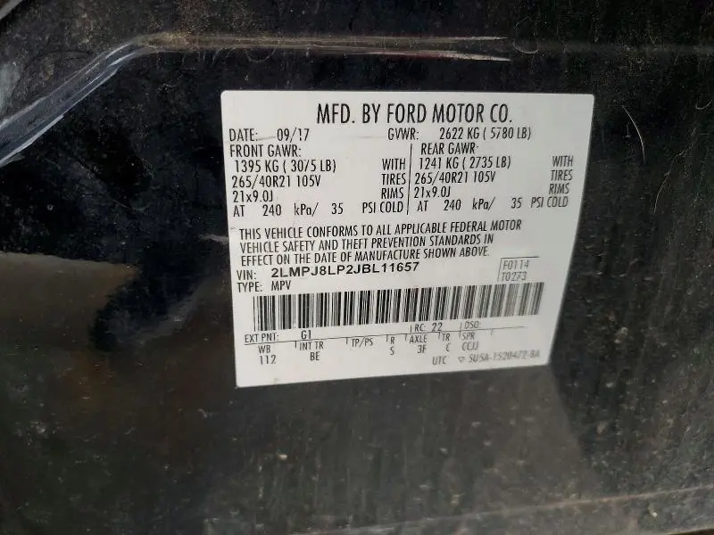 2018 LINCOLN MKX RESERVE  