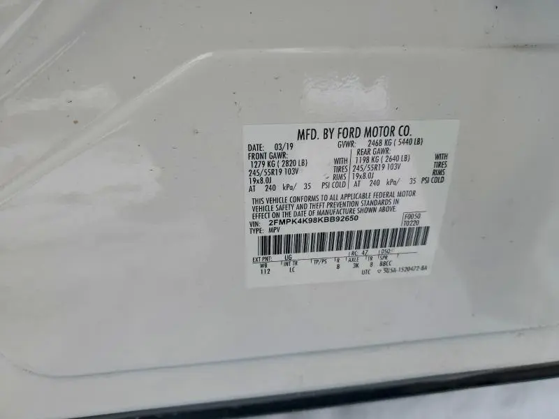 2019 FORD EDGE TITANIUM  