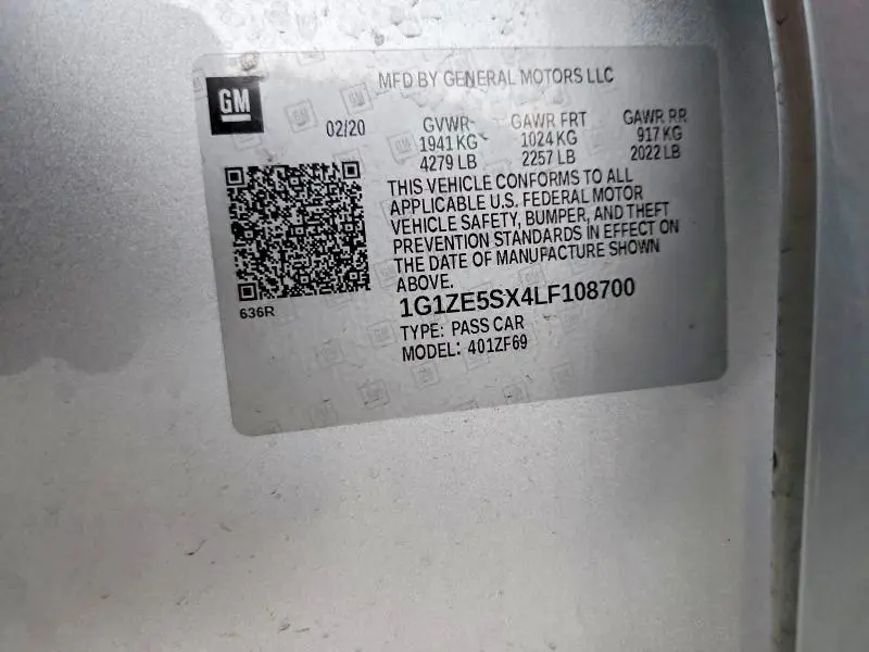 2020 CHEVROLET MALIBU PREMIER  