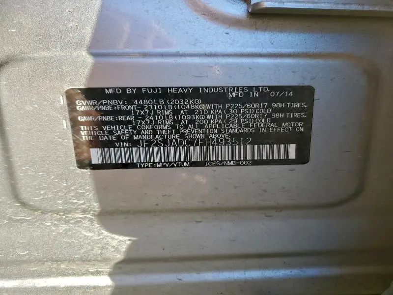 2015 SUBARU FORESTER 2.5I PREMIUM  