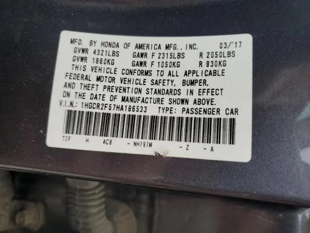2017 HONDA ACCORD SPORT  