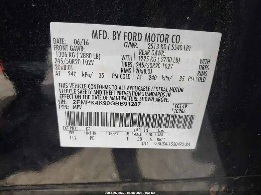 2016 FORD EDGE TITANIUM