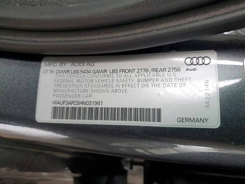 2017 AUDI A6 COMPETITION PRESTIGE  