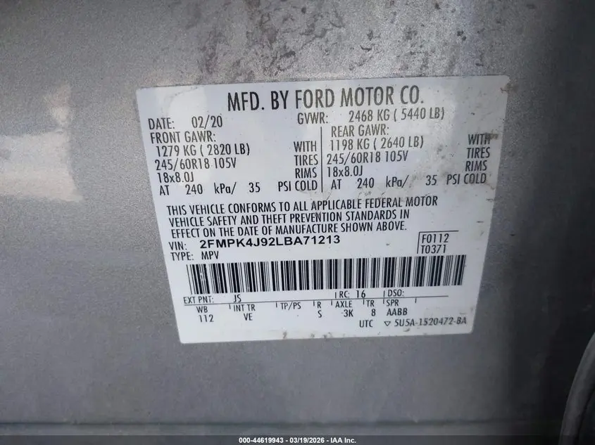 2020 FORD EDGE SEL