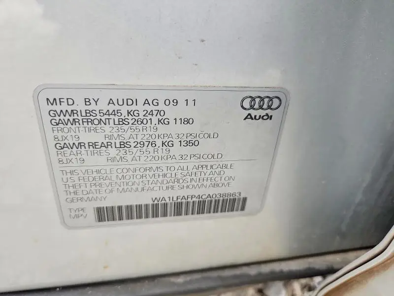 2012 AUDI Q5 PREMIUM PLUS  