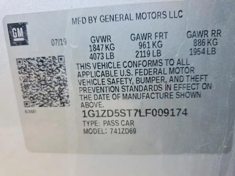 2020 CHEVROLET MALIBU LT  