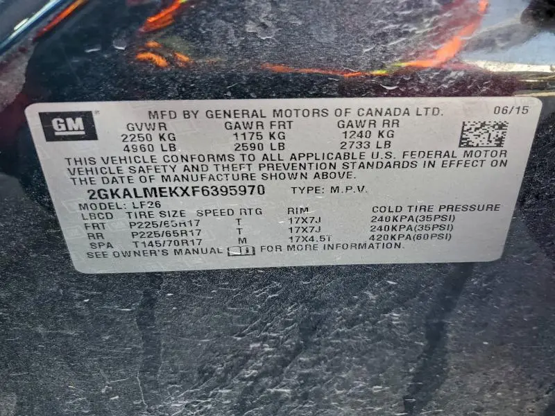 2015 GMC TERRAIN SLE  