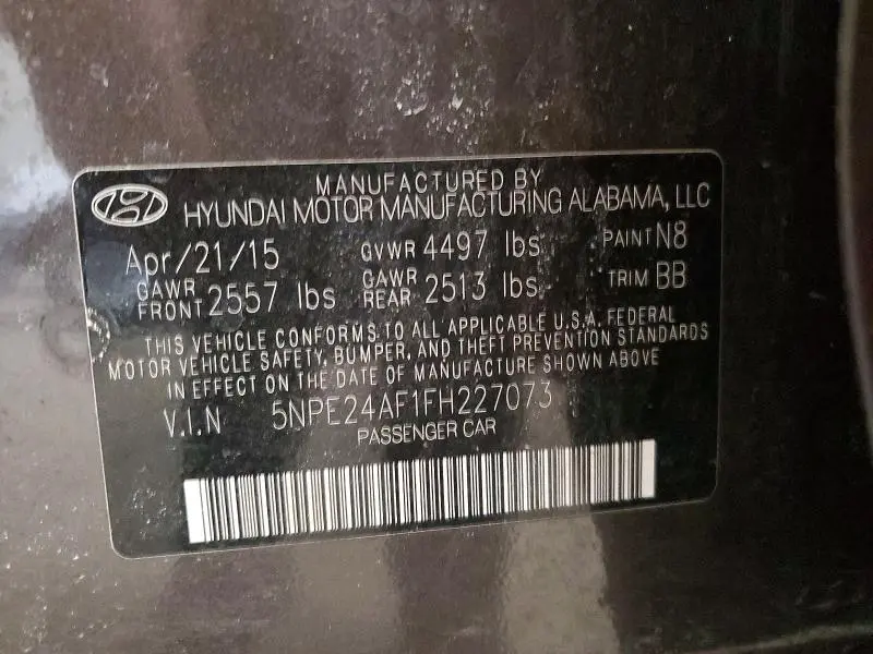 2015 HYUNDAI SONATA SE  