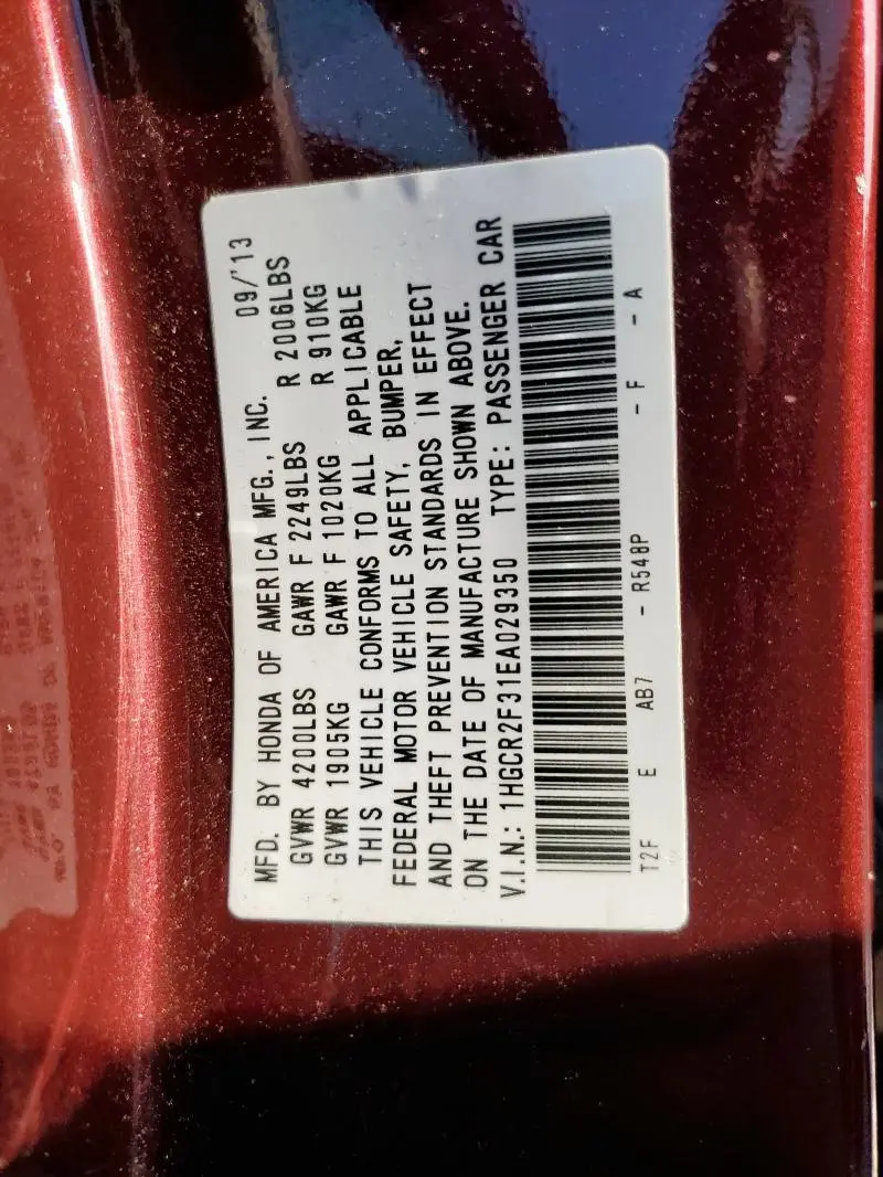 2014 HONDA ACCORD LX  