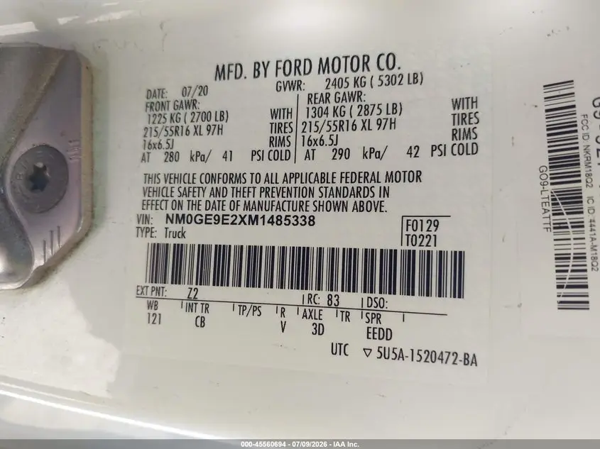 2021 FORD TRANSIT CONNECT  