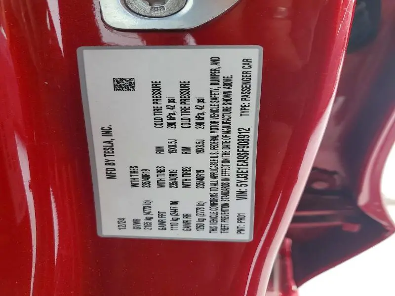 2025 TESLA MODEL 3   